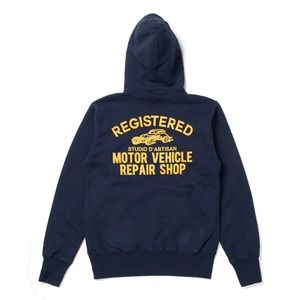 Studio D'Artisan Printed Hoodie - Navy